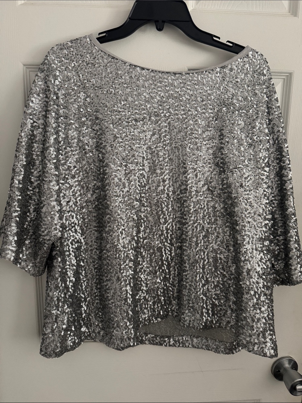 GAP Silver Sequin Women's Boxy Top